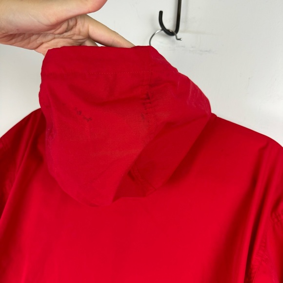 Vtg 90s Gold’s Gym Mens Windbreaker Jacket Red Sz Medium Anorak 1/4 Zip Hooded - Picture 16 of 16